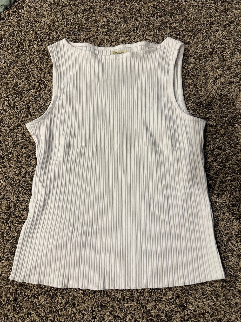 Madewell White Ribbed Sleeveless Tank